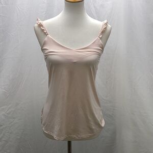 Laundry Shelli Segal pink ruffle strap tank top shirt Sz S